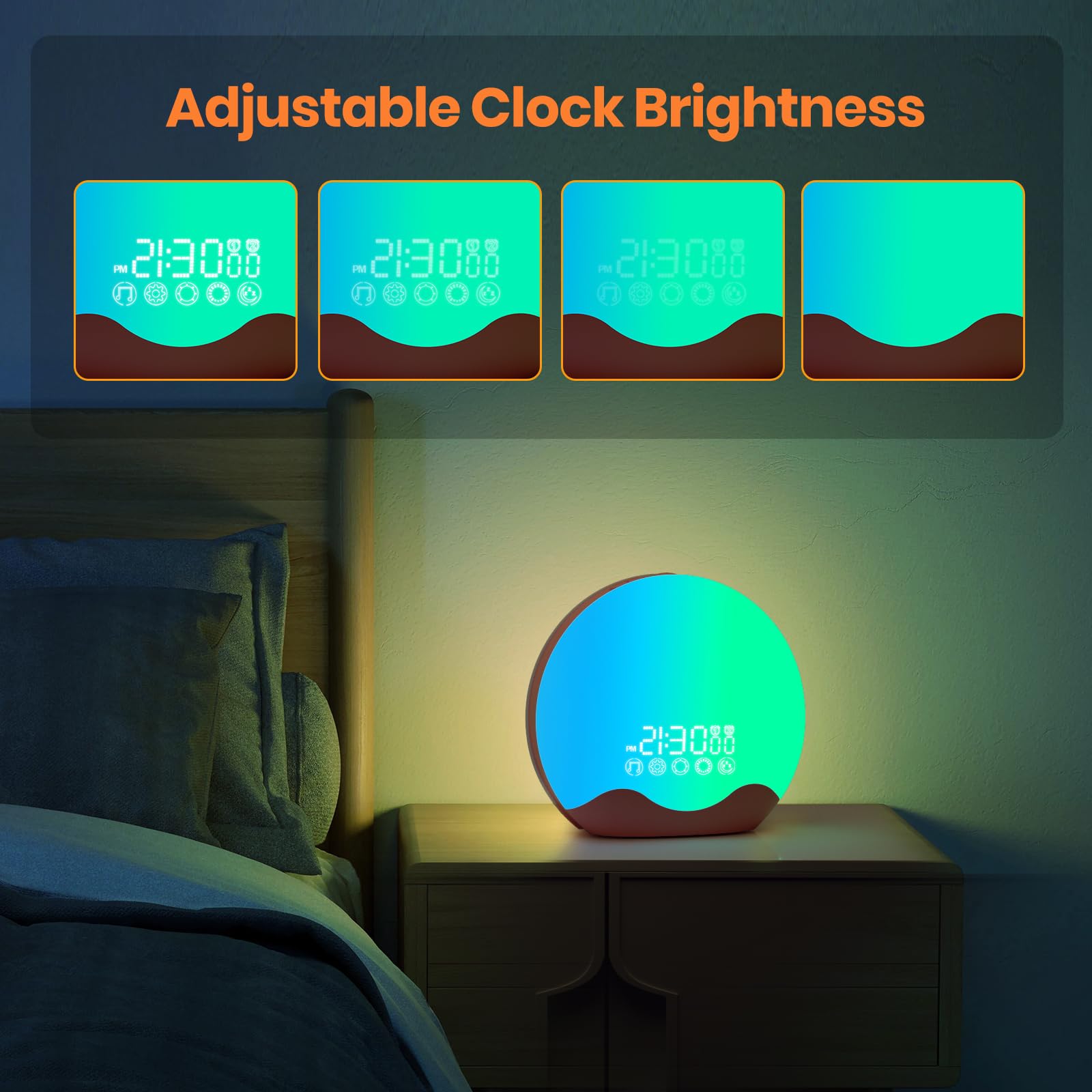 RICIAL Wake up Light design élégant qui s’intègre au décor.