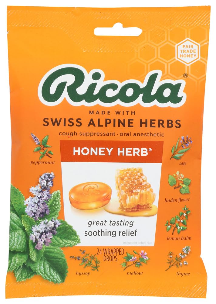 Ricola miel-herbes bonbons, apaisent temporairement la gorge