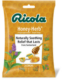 Gouttes Ricola miel et herbes, apaisent rapidement la gorge.