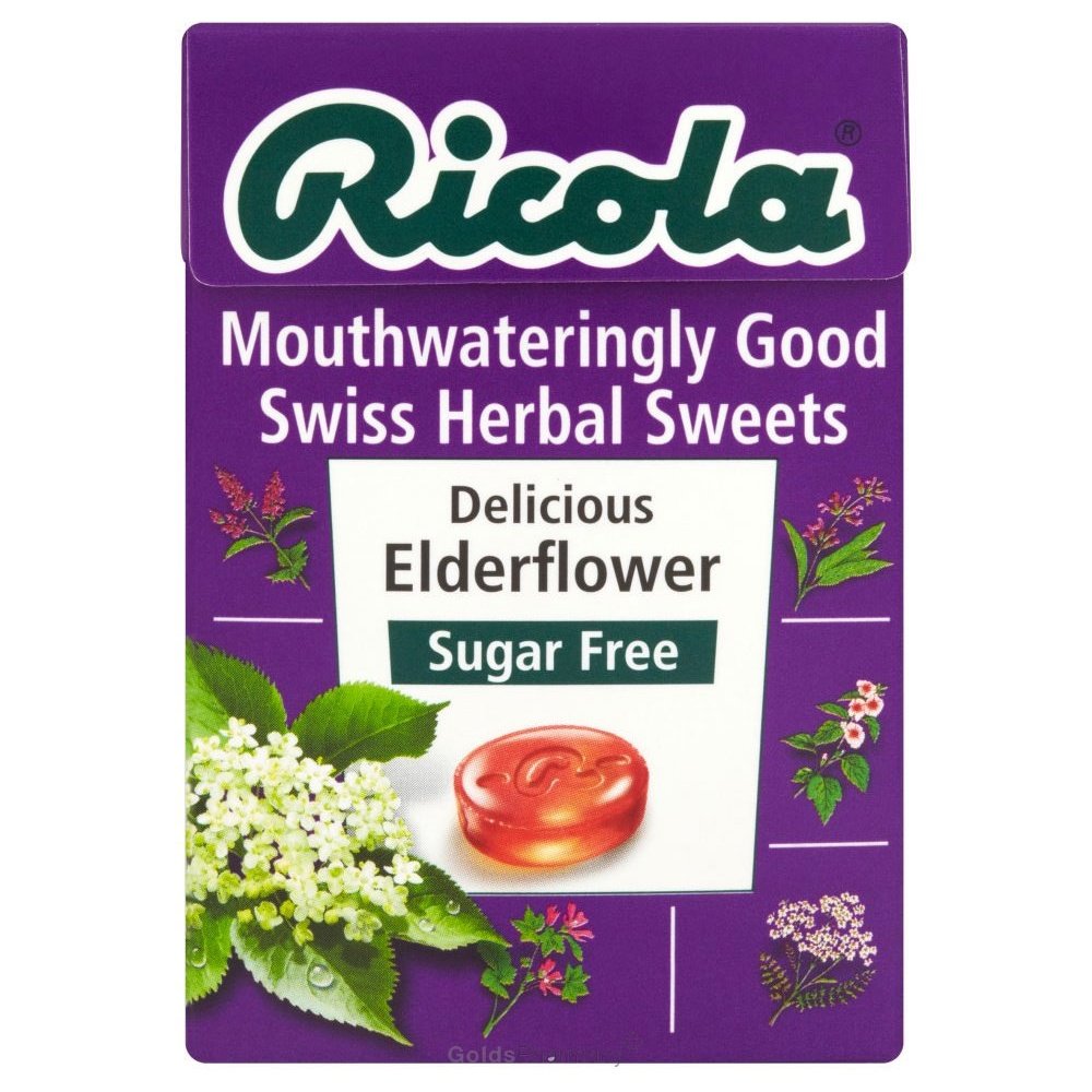 Ricola fleur de sureau, emballage 45 g, pratique à emporter.