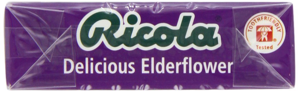 Utilisation quotidienne Ricola fleur de sureau, sans sucre.