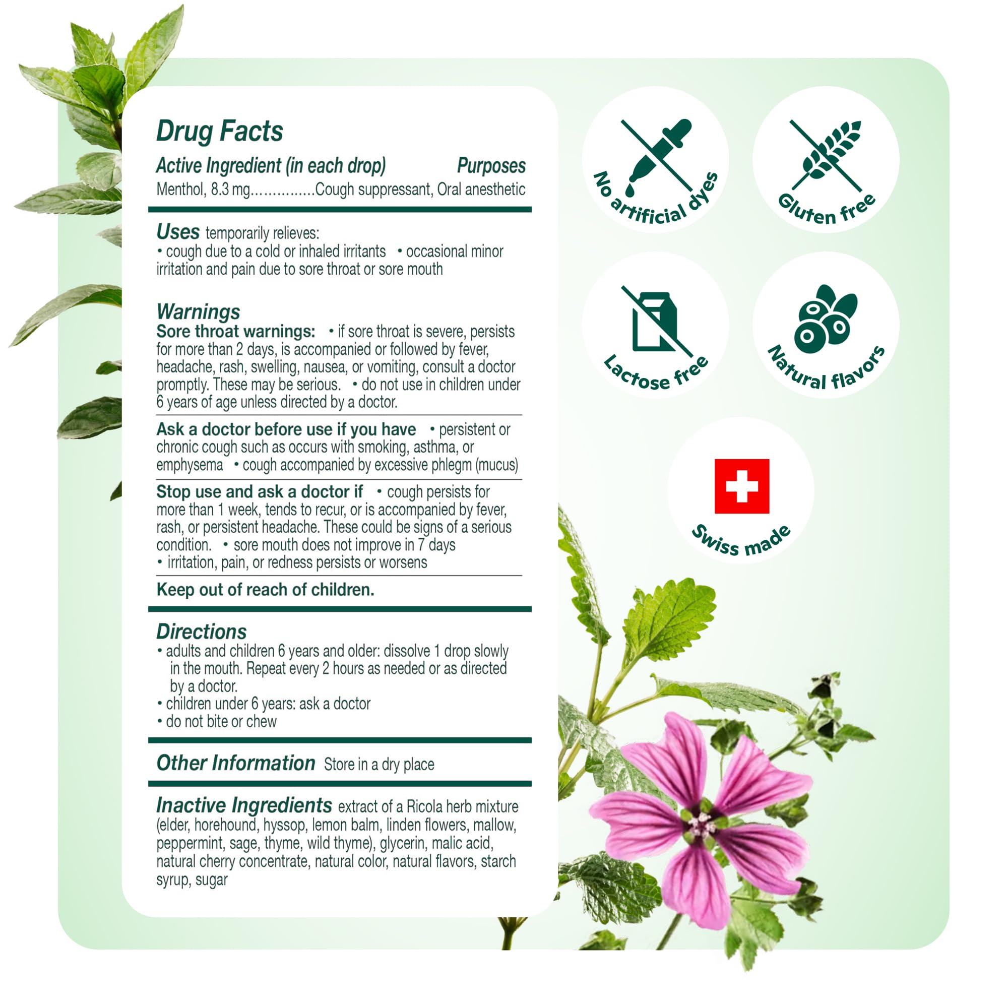 Ricola Max Durabilité – herbes de montagne cultivées durablement pour une qualité constante.