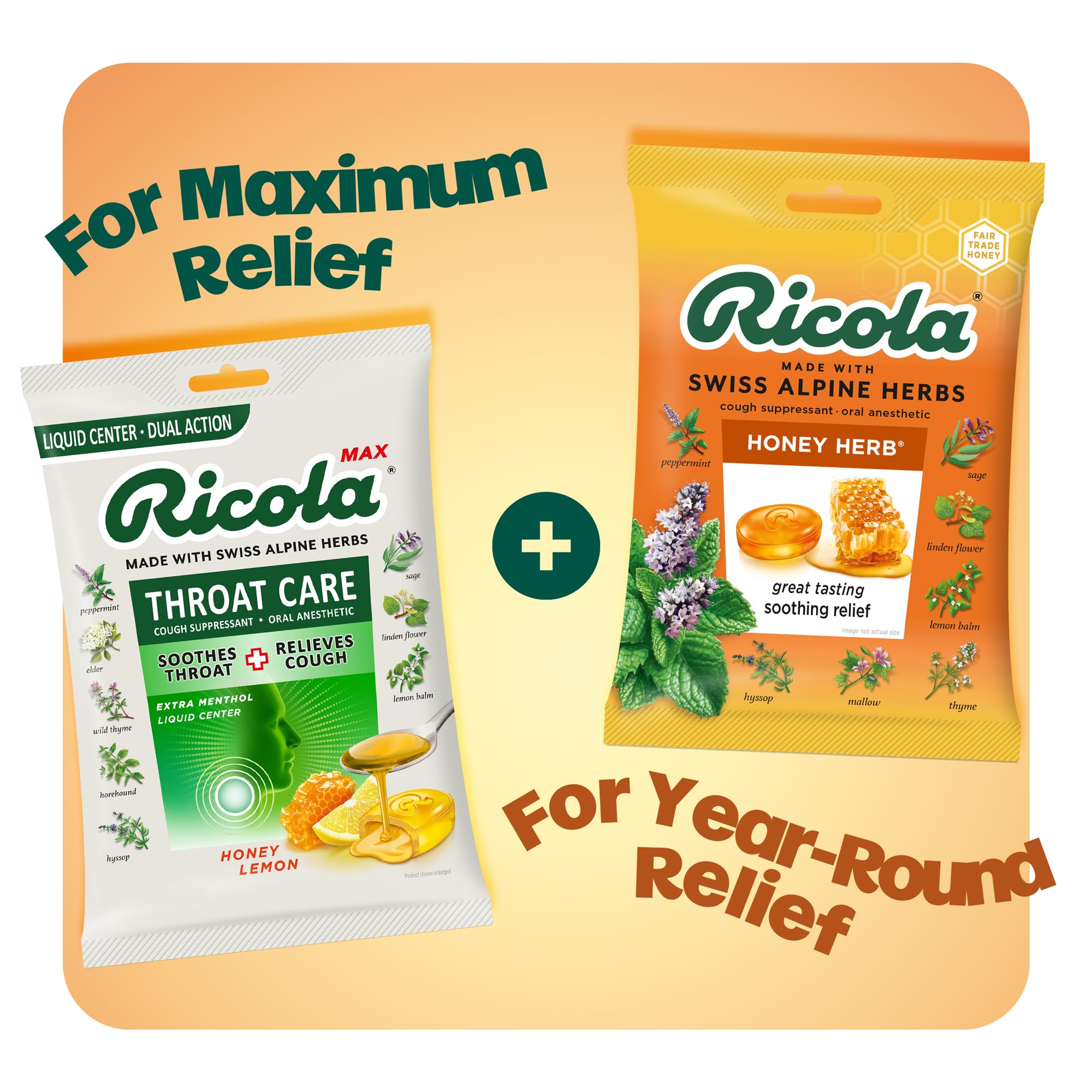 Pastilles Ricola Miel et Herbes en voyage, faciles à emporter