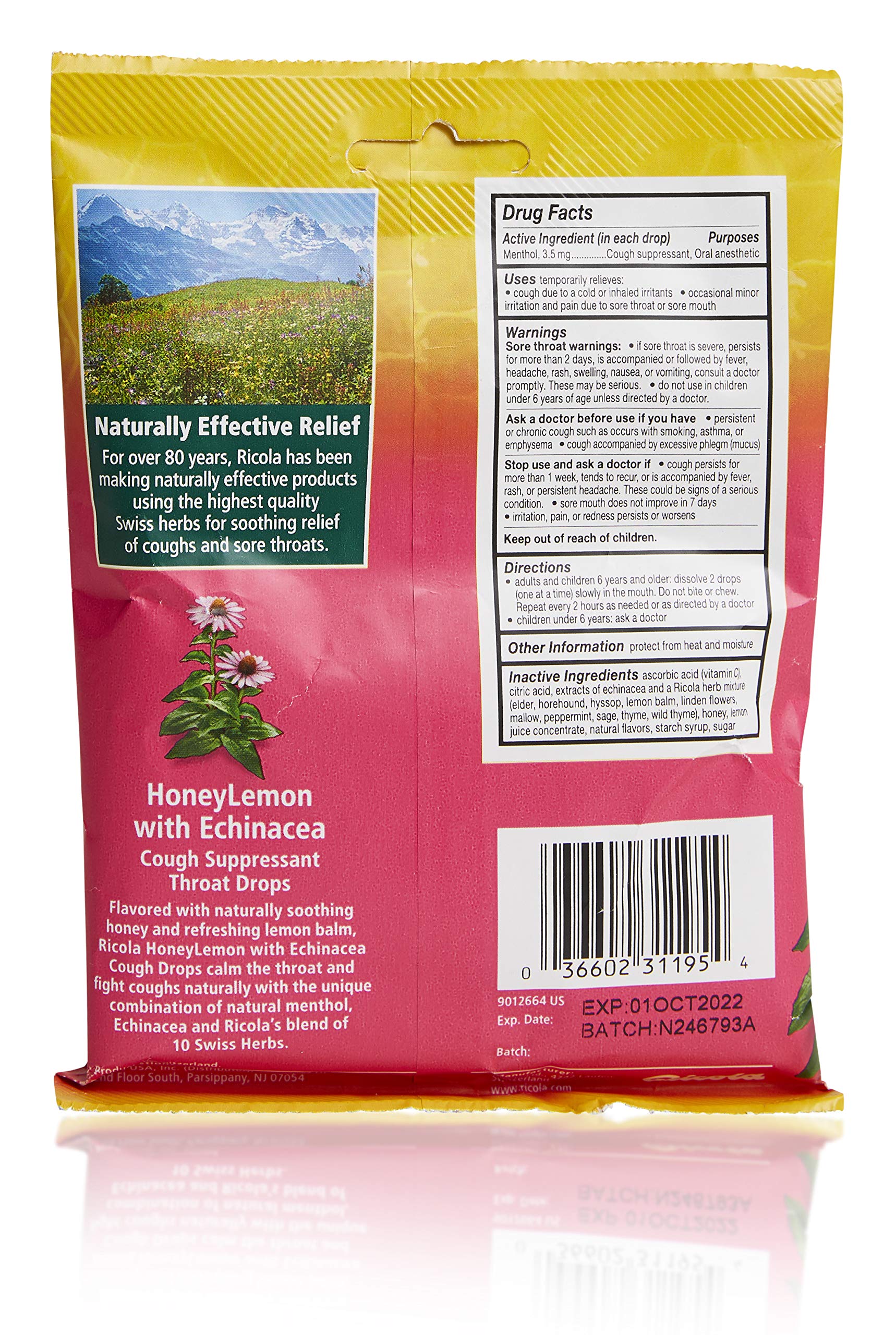 Pastilles Ricola dans un sac à main, pratique en déplacement.