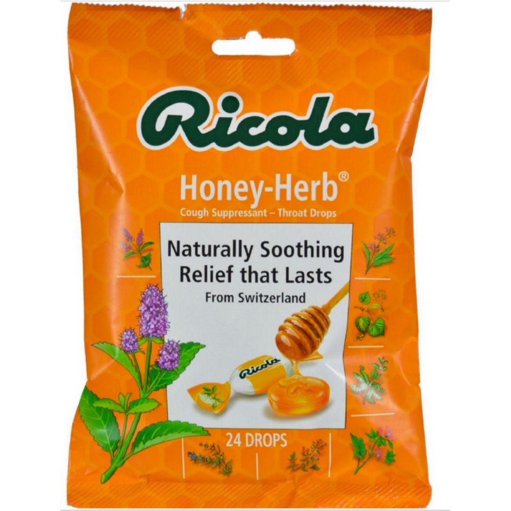 Pastilles Ricola Miel et Herbes Suisses, 24 pastilles, douceur naturelle pour la gorge