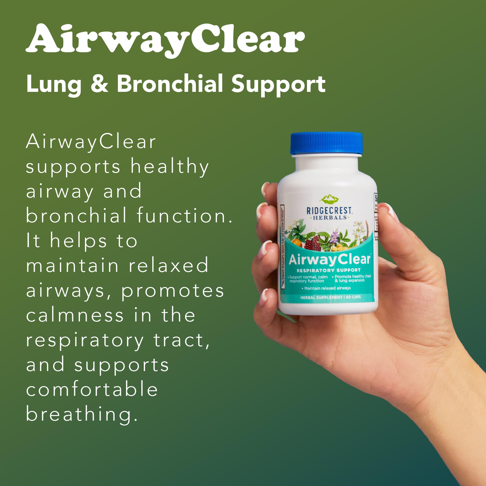 RidgeCrest AirwayClear – usage saisonnier et toute l'année pour le soutien des voies respiratoires.
