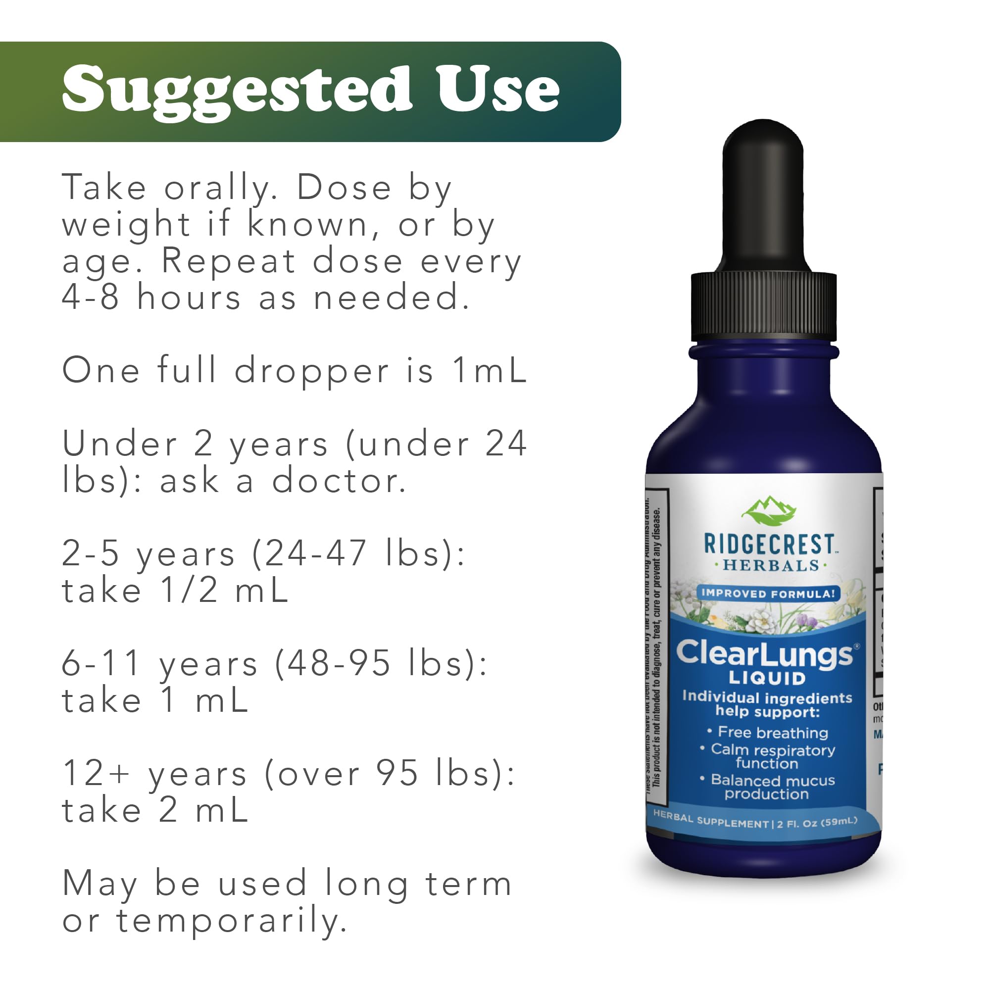 Ingrédients naturels Gardenia et Luo Han Guo pour le soutien respiratoire, RidgeCrest ClearLungs.