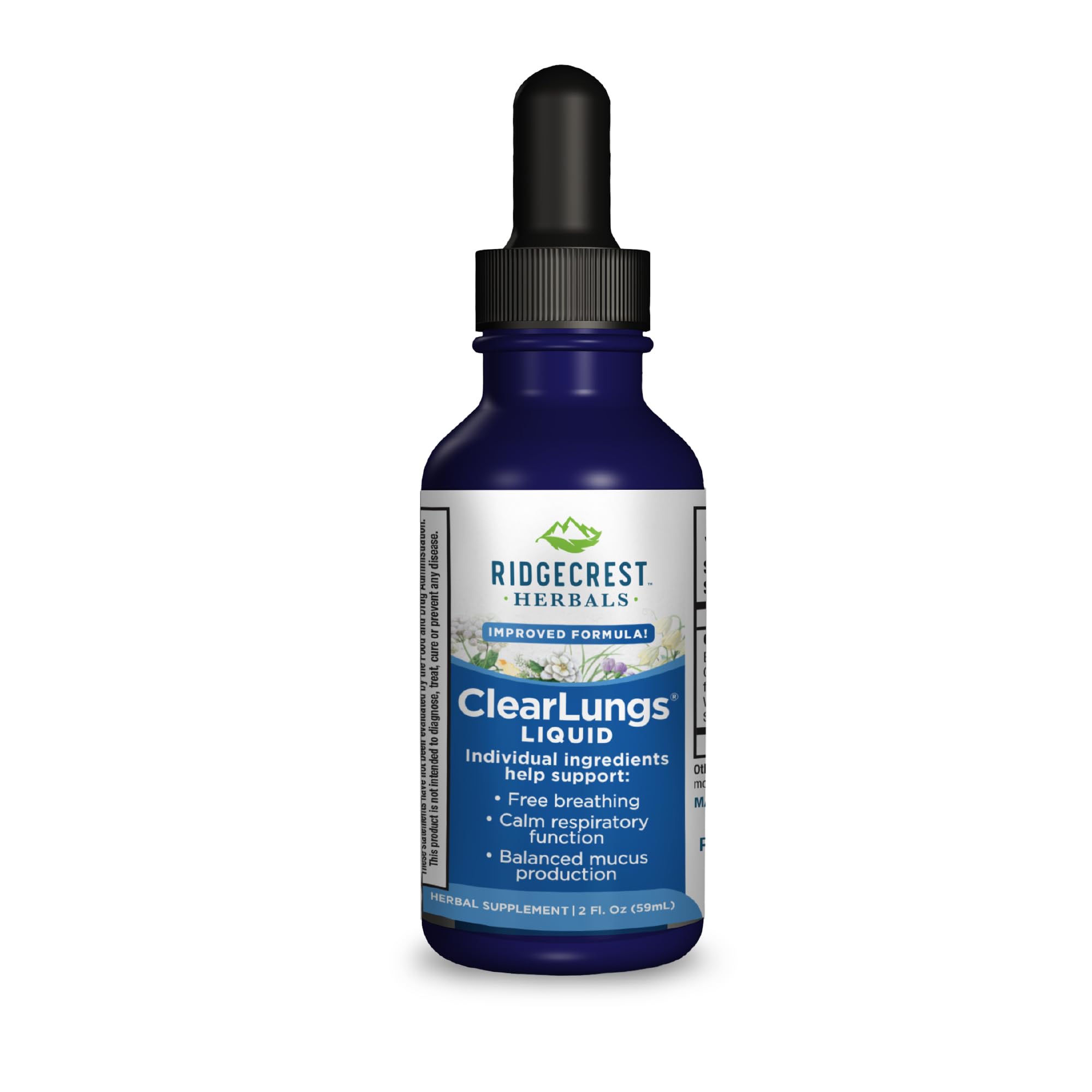RidgeCrest ClearLungs flacon orange, soutien facilité pour la respiration au quotidien.