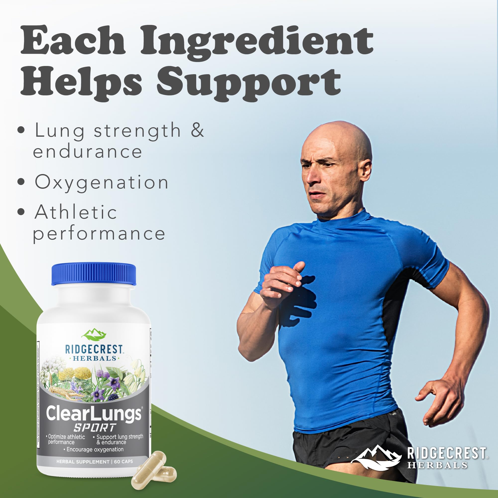 RidgeCrest ClearLungs Sport – extrait de cordyceps pour soutenir l'endurance et l'oxygénation