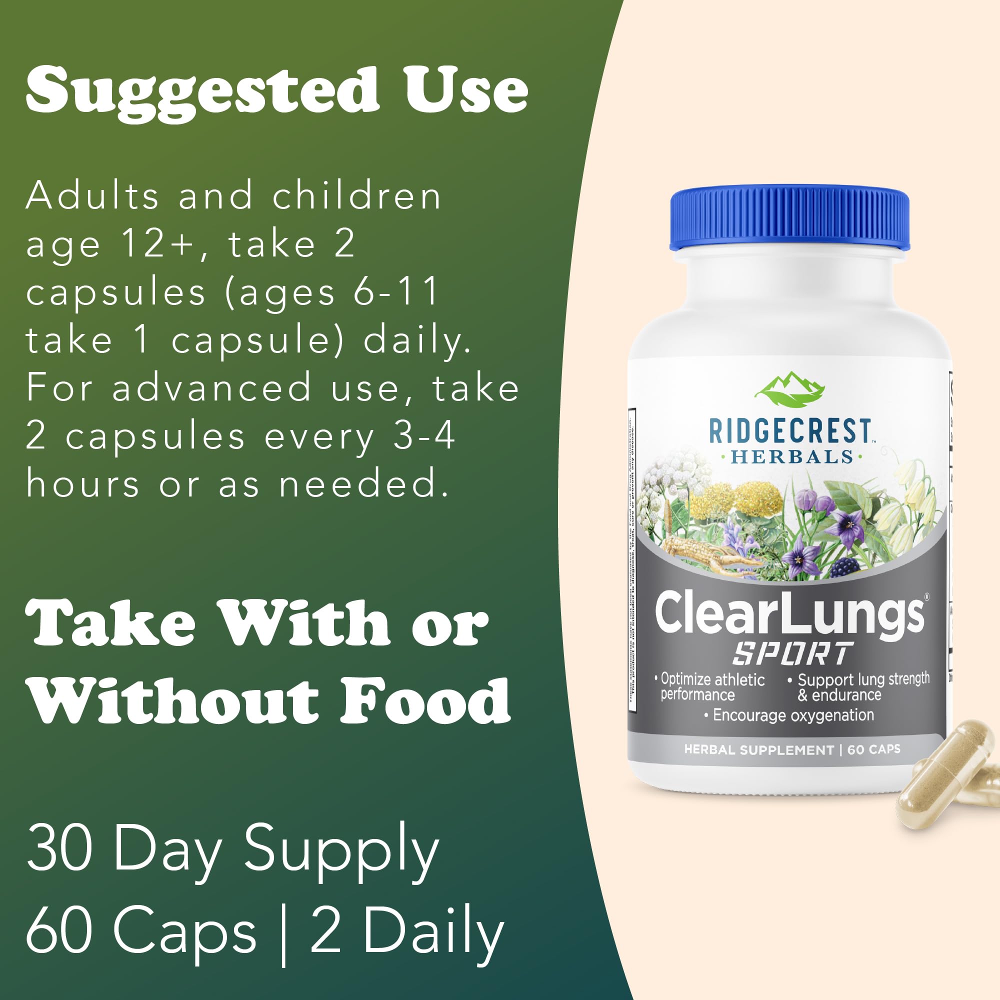 RidgeCrest ClearLungs Sport – ingrédient eleuthero pour soutien énergétique naturel