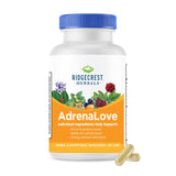 AdrenaLove RidgeCrest Herbals: bouteille de gélules, soutien doux pour le stress et la concentration.