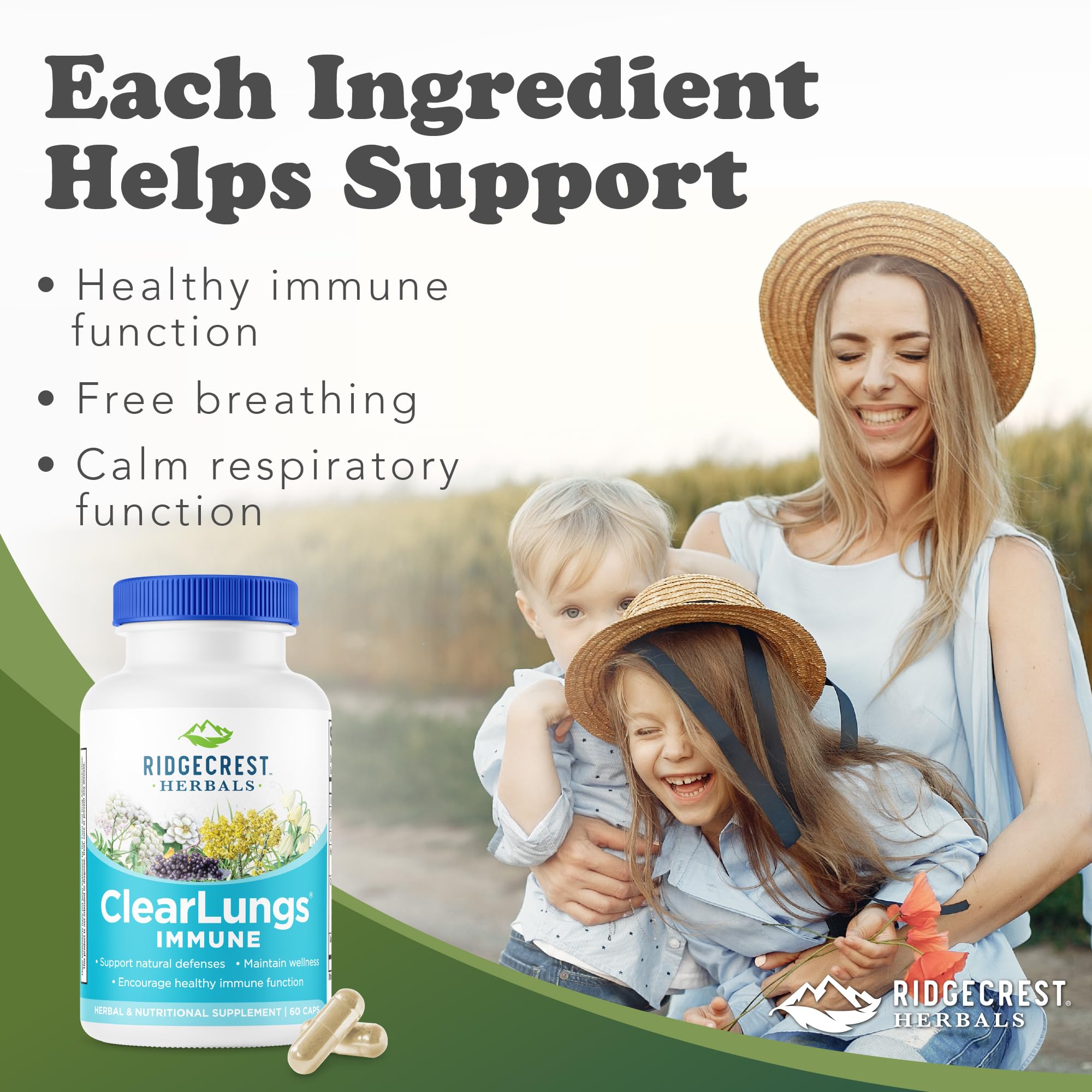 RidgeCrest ClearLungs Immune – Feuille-olive-extrait : contribution à une réponse équilibrée
