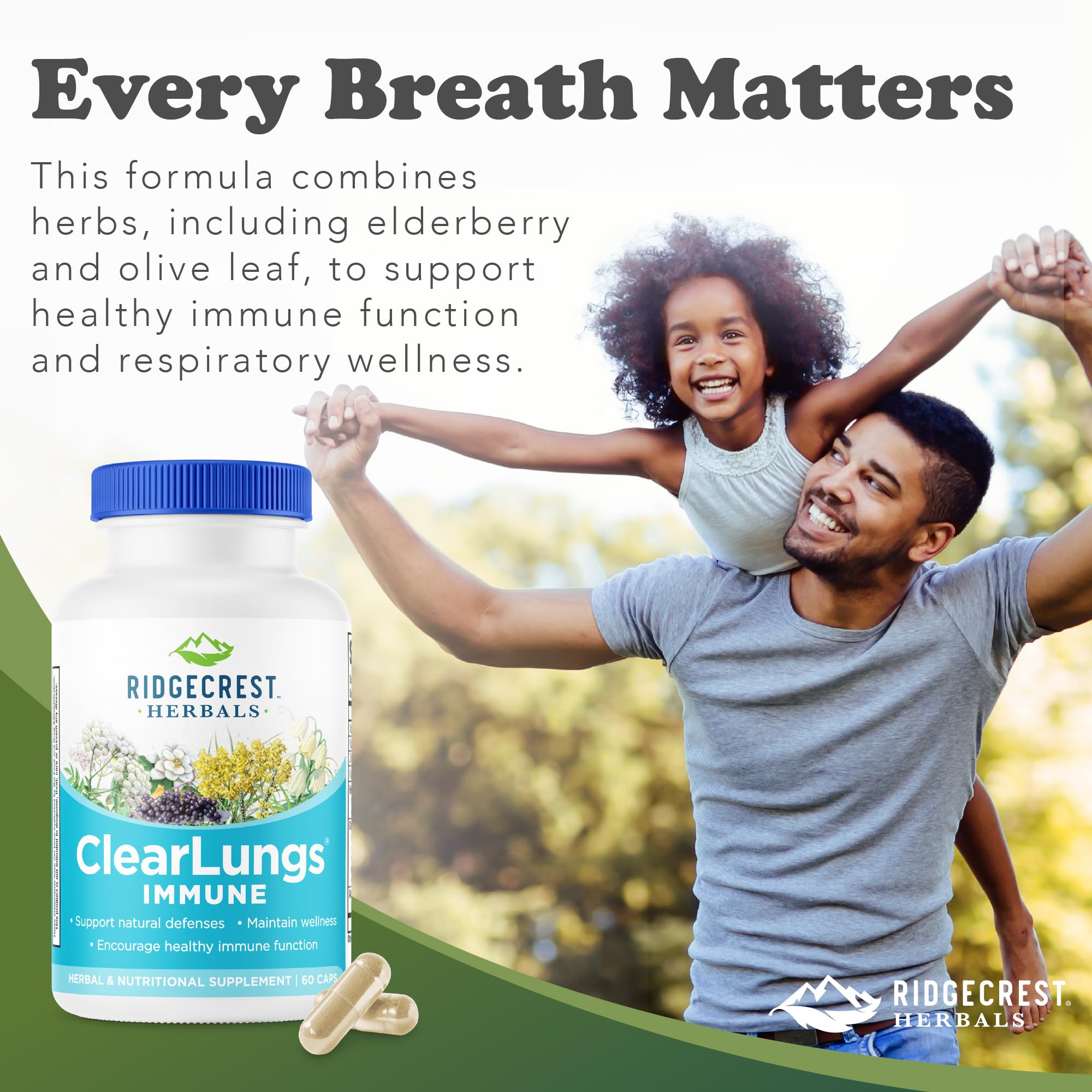 RidgeCrest ClearLungs Immune – Vitamines A, C et Zinc : apport nutritionnel quotidien possible