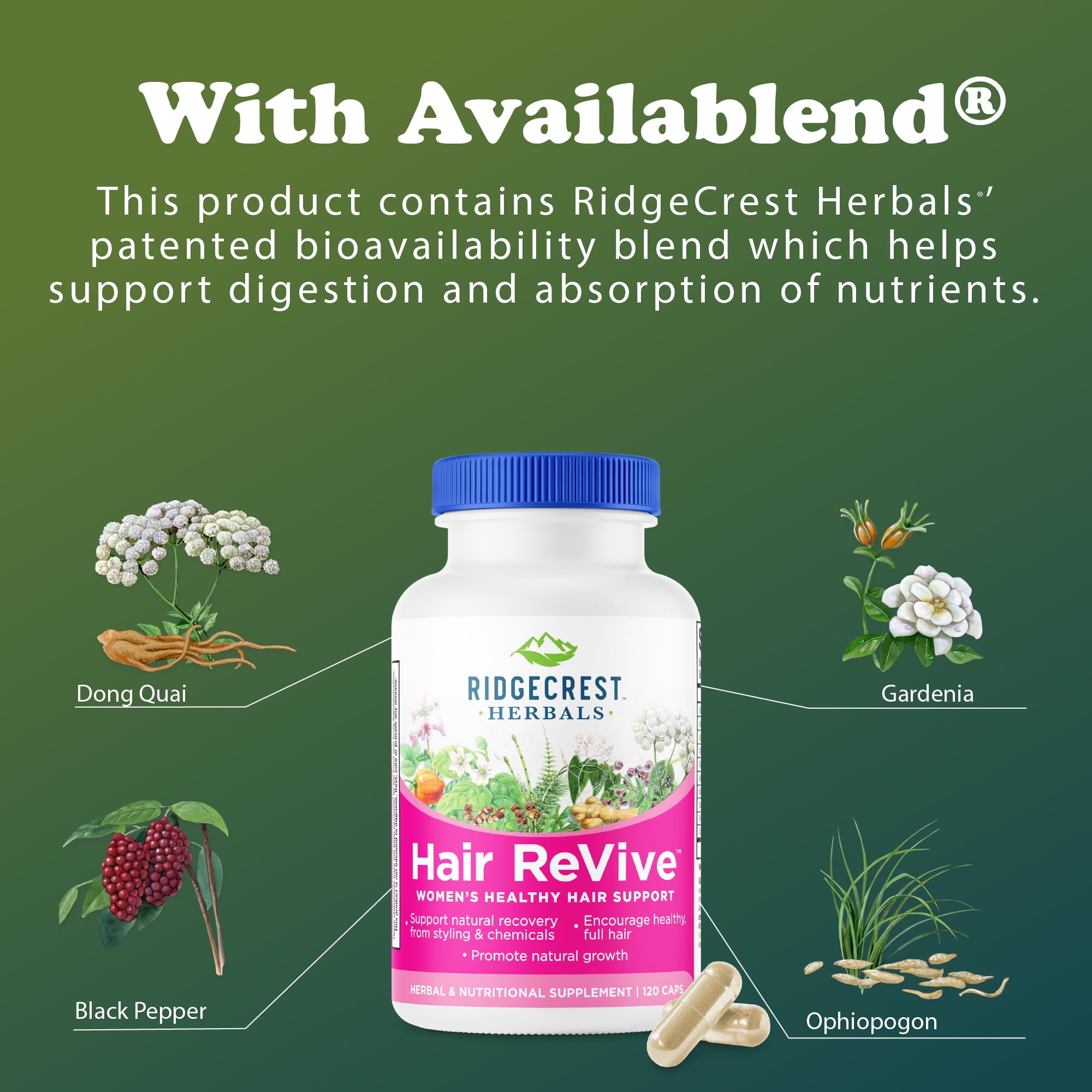 RidgeCrest Hair ReVive, dosage-guide simple à suivre.