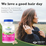 RidgeCrest Hair ReVive, étiquette claire et informations nutritionnelles.