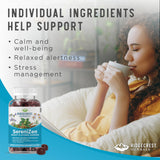 RidgeCrest SereniZen Gummies — mélisse et camomille, favorisent détente et pauses relaxantes.