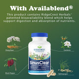 RidgeCrest SinusClear, sante-respiratoire: associe plantes et enzymes pour le confort des voies.