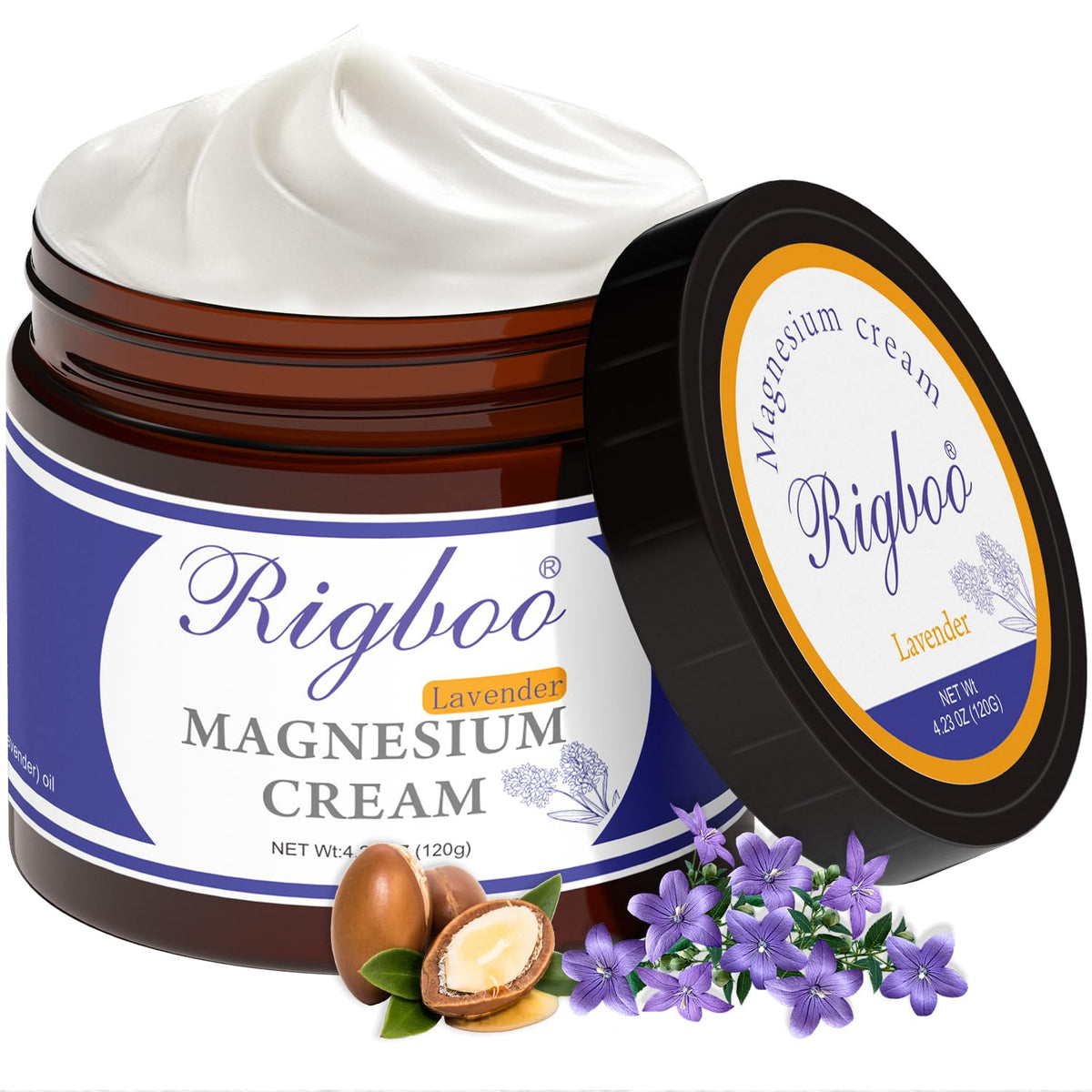 Lotion magnésium RIGBOO en bouteille, absorption rapide et détente.