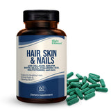 RIGHT ELEMENT - bouteille illustrant le soutien capillaire pour cheveux et ongles.