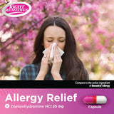 RIGHT REMEDIES Allergy Relief: comparaison d ingrédient actif avec Ultratabs.