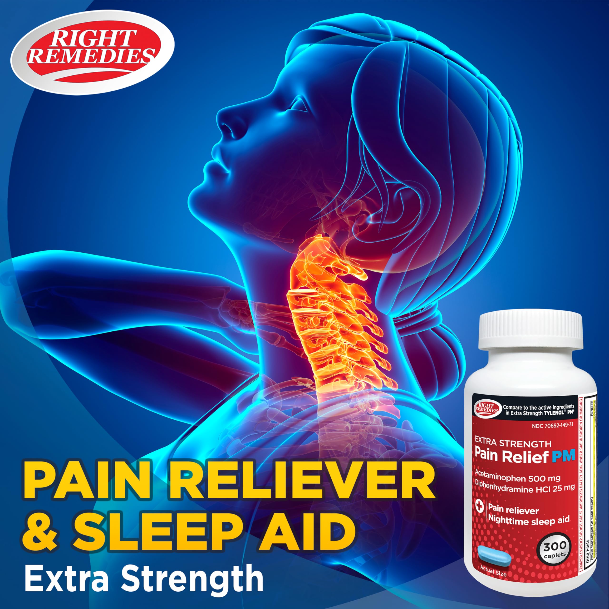 Notice Right Remedies PM caplets, conseils d’utilisation nocturne pour un confort potentiel.