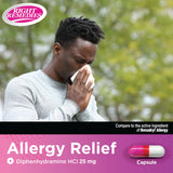 RIGHT REMEDIES Allergy Relief: capsules faciles à avaler pour un soulagement discret des symptômes.