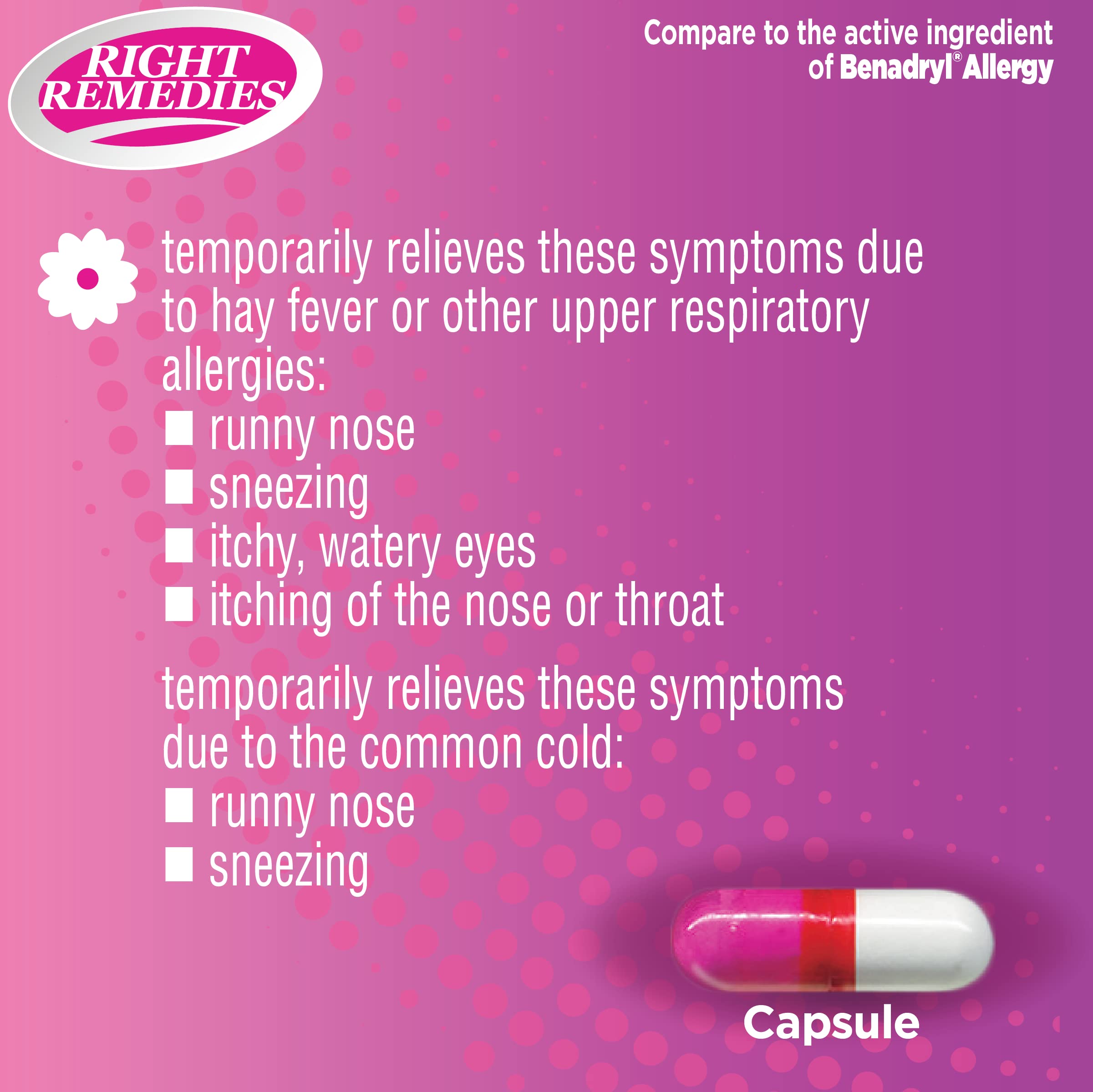 RIGHT REMEDIES Allergy Relief: comparaison avec Ultratabs, ingrédient actif similaire.