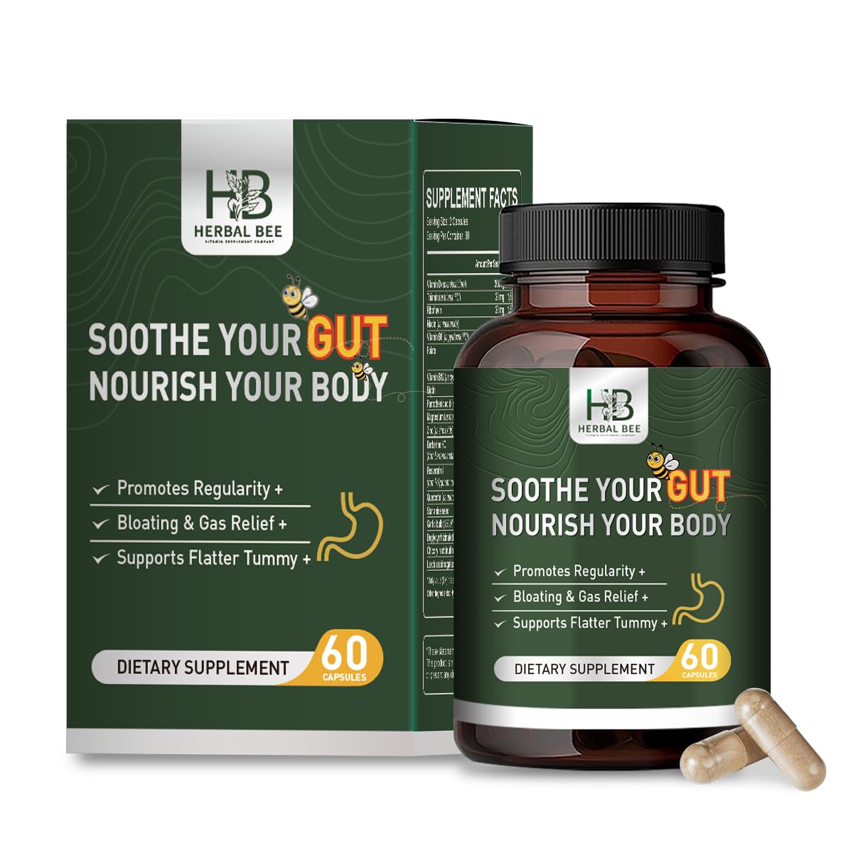 Rigma Herbal BEE : bouteille 60 gélules prête pour une digestion apaisée