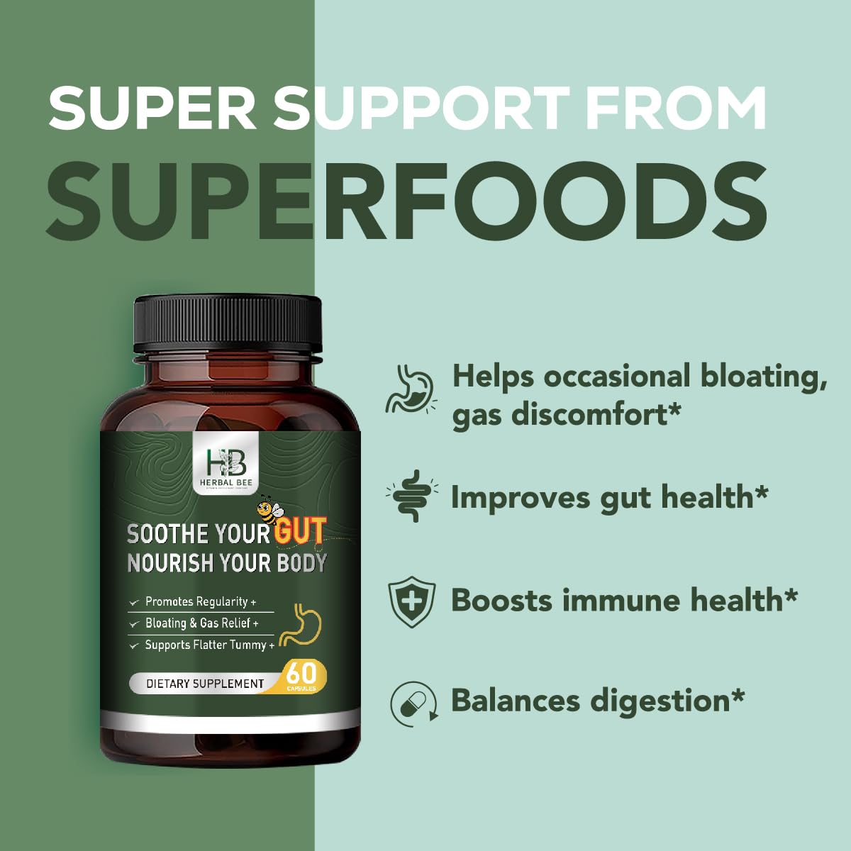 Rigma Herbal BEE : capsules digestives, soutien potentiel de la régularité