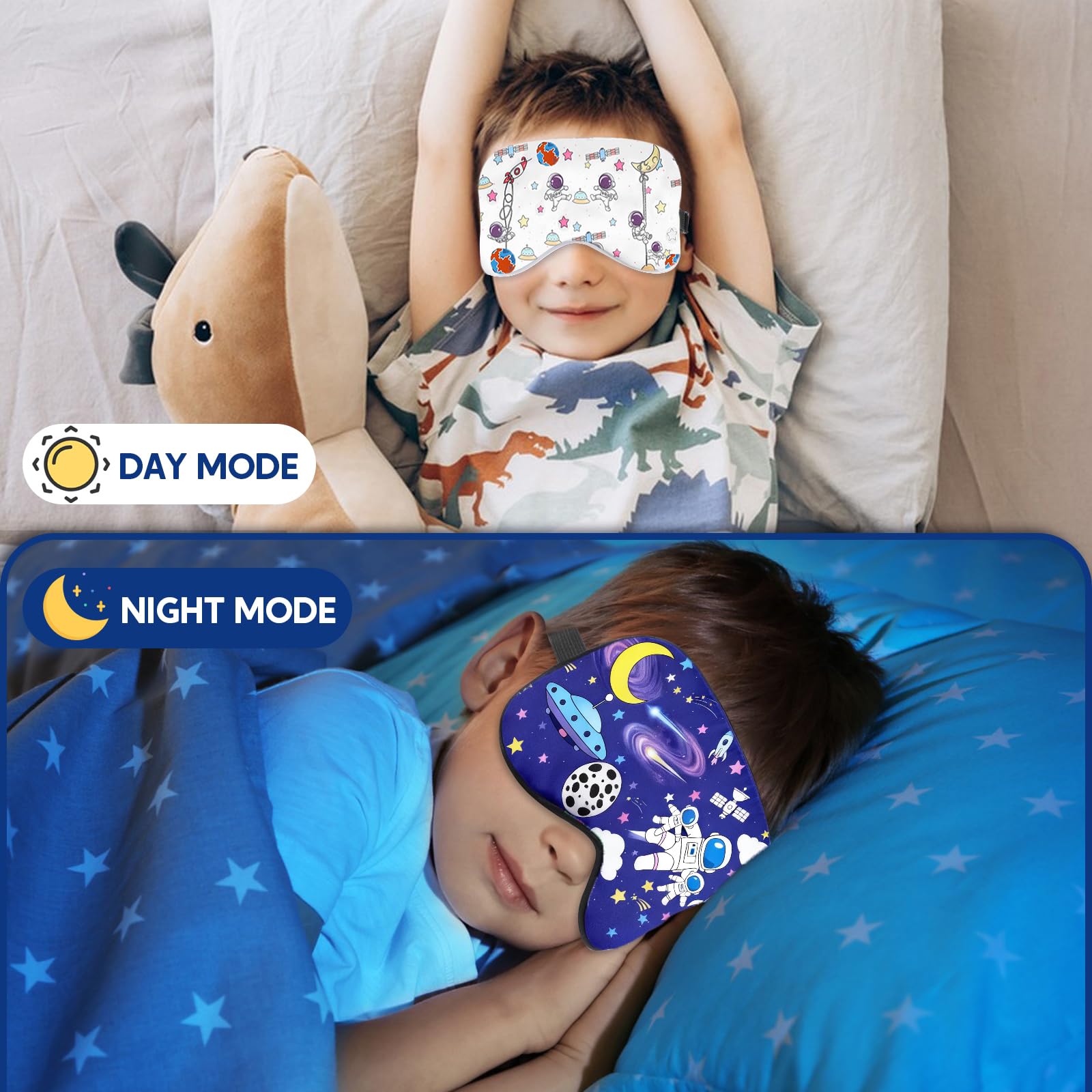 Riixazo masque sommeil enfant astronaute, parfait pour jouer et se détendre.