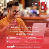 Ingrédients clés Riize : caféine, B12 et L-théanine pour un coup d’énergie.