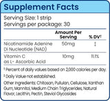 Riize NAD+ Strips, vitamine C, soutien quotidien léger.