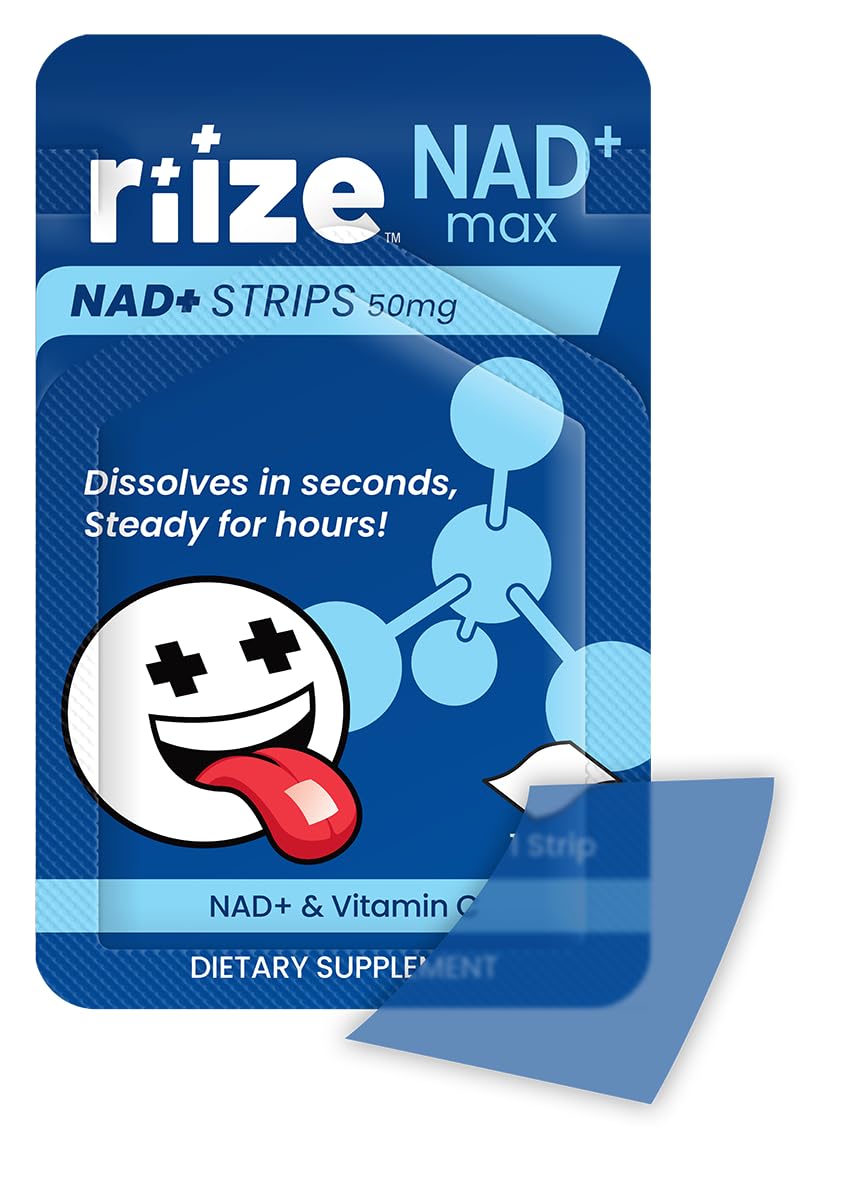 Riize NAD+ Strips, dissolution rapide sans eau, usage discret.