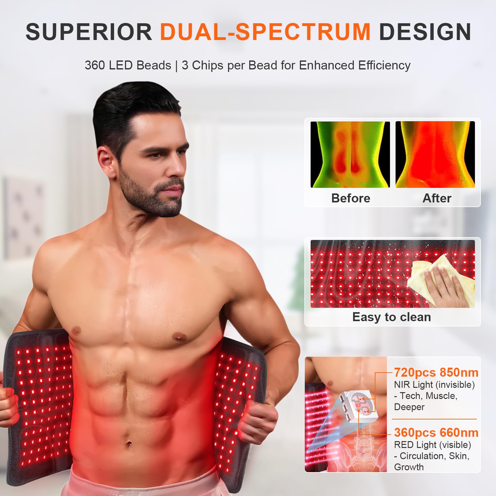 Rikimxin tapis lumière rouge-jambes soutien confort et détente