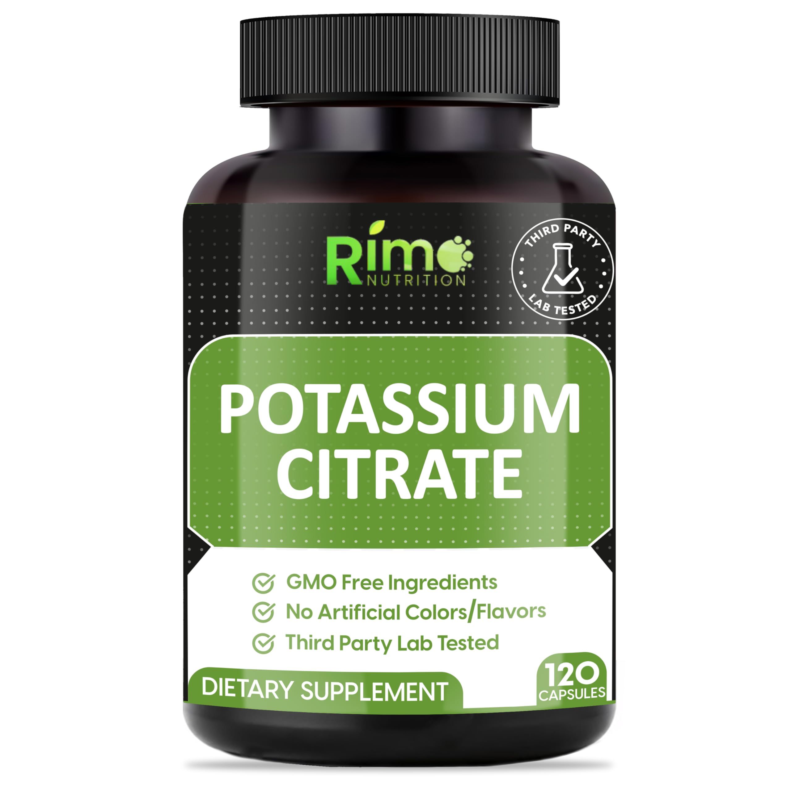 Rimo Nutrition Potassium Citrate emballage — pratique pour un rangement facile