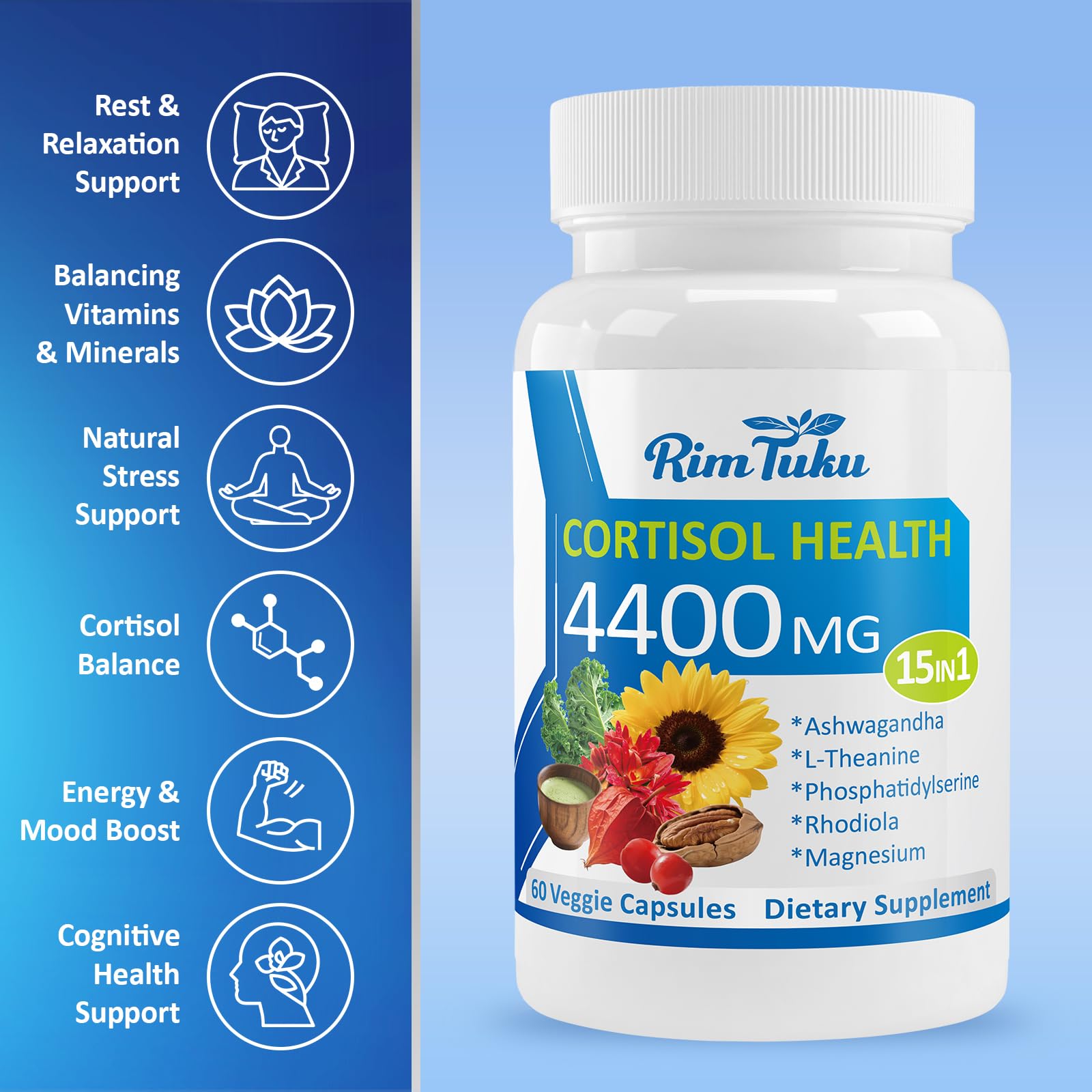 RimTuku: capsules Ashwagandha et Rhodiola pour le stress.