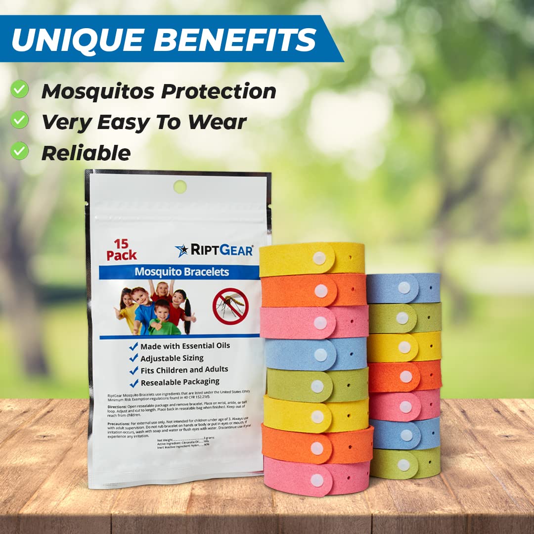 Bracelets moustiques RiptGear enfants et adultes – utilisation flexible en plein air.