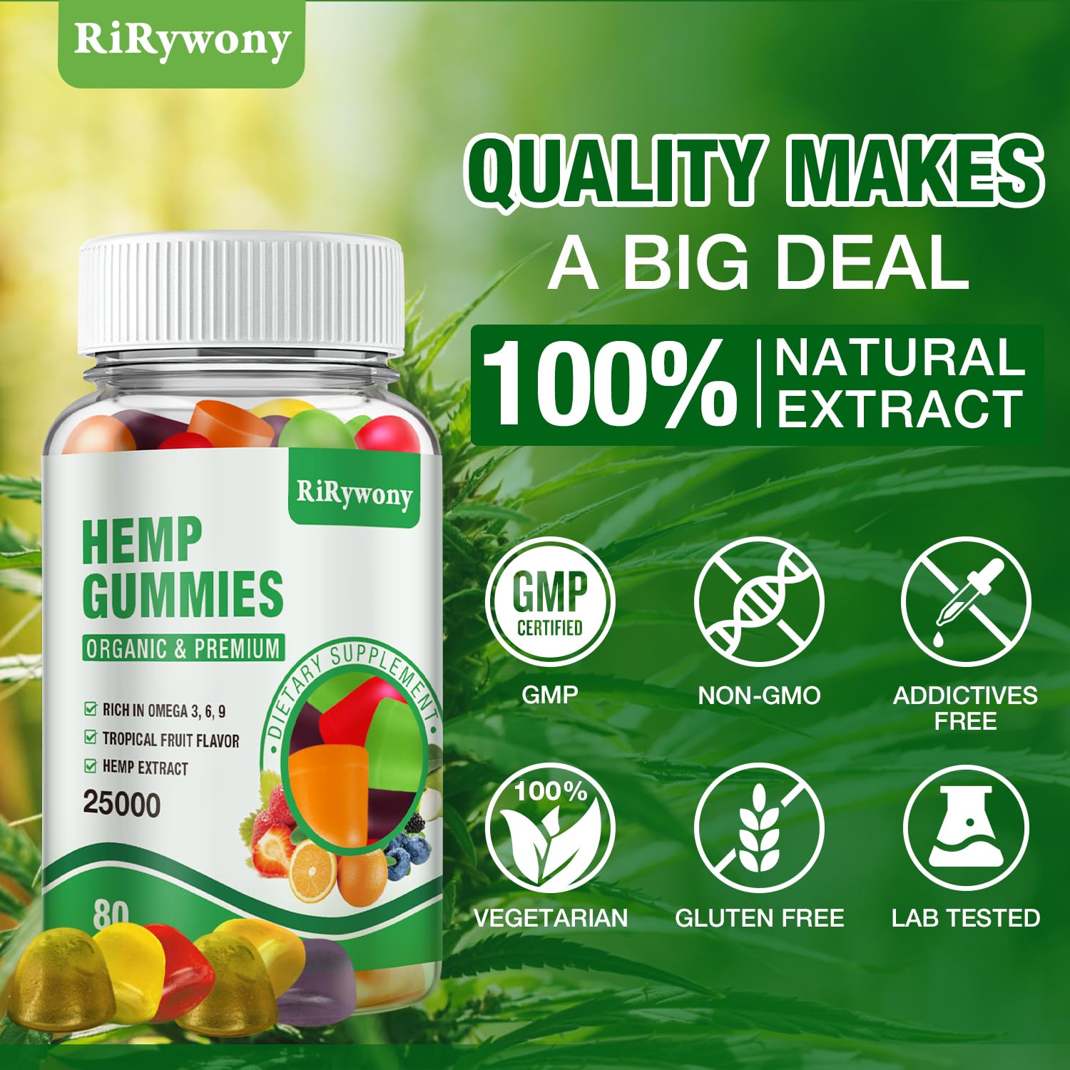 Texture douce RiRywony Health gommes chanvre, expérience agréable et moelleuse.