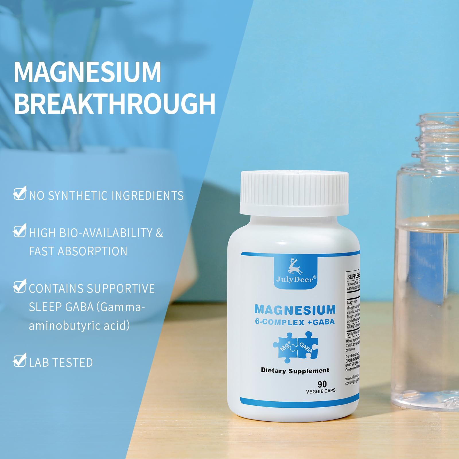 Flacon Risabou JulyDeer Sixfold visible sur étagère, complément vegan polyvalent