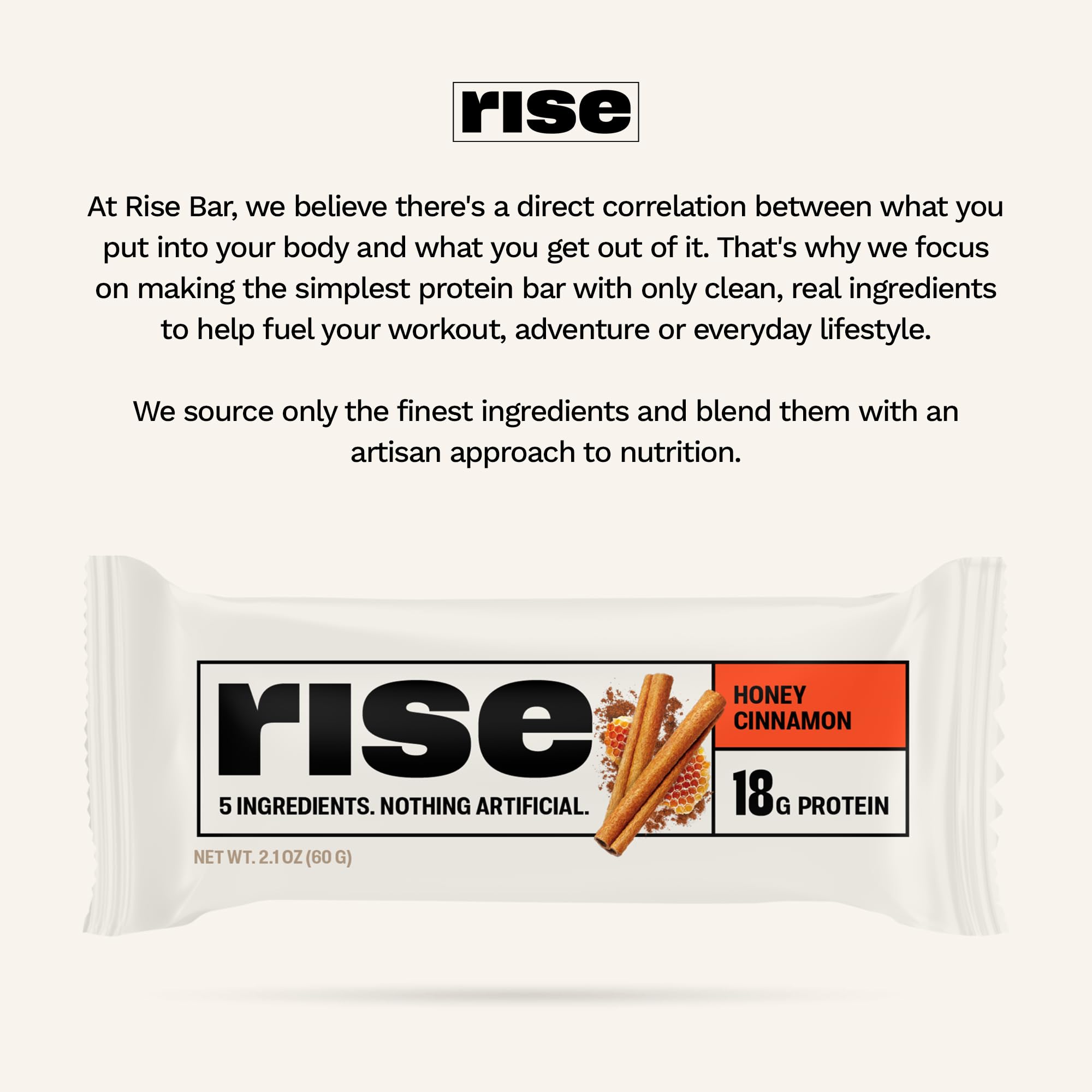 Barre Rise protéine miel cannelle en snack rapide et pratique.