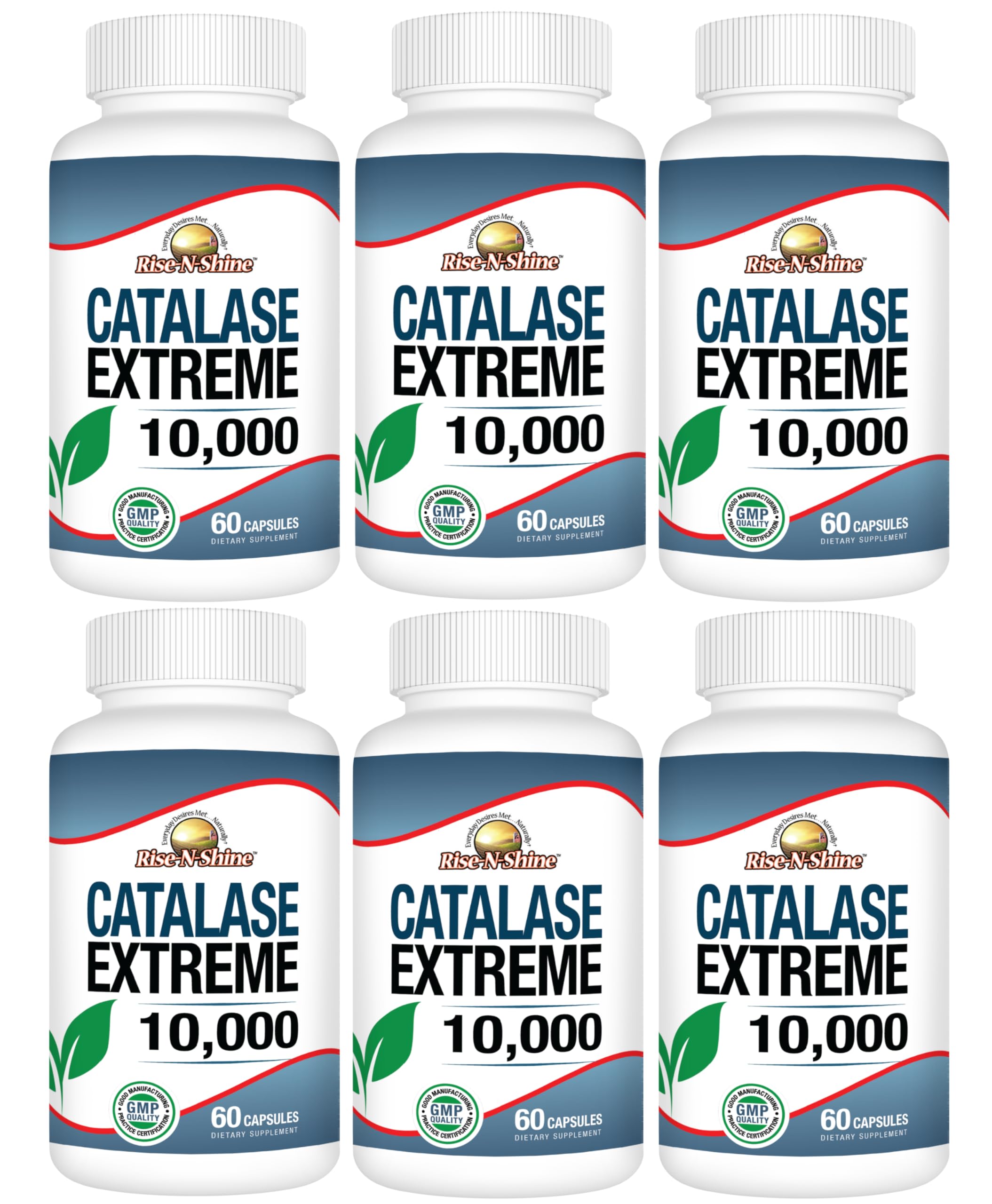 Rise-N-Shine Catalase Extreme, bouteille 360 capsules, soutien potentiel à la vitalité capillaire.