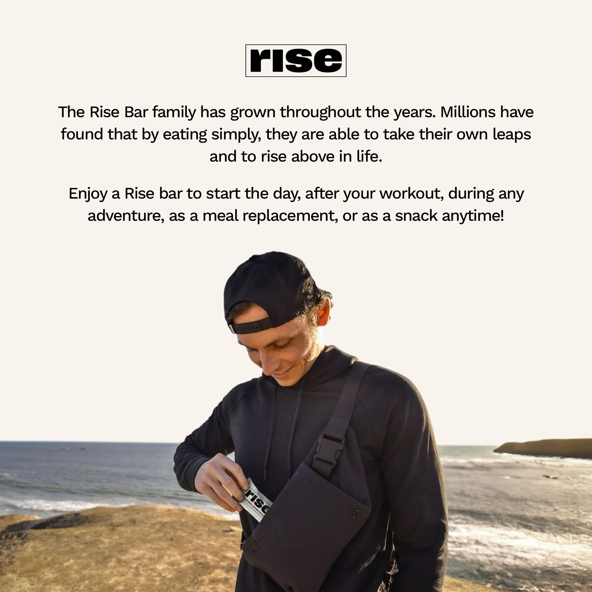 Rise Whey Vanille – bouteille-mélangeur pratique pour pré et après entraînement.