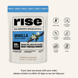 Rise Whey Vanille – dissolution rapide dans eau ou lait pour un mélange fluide.