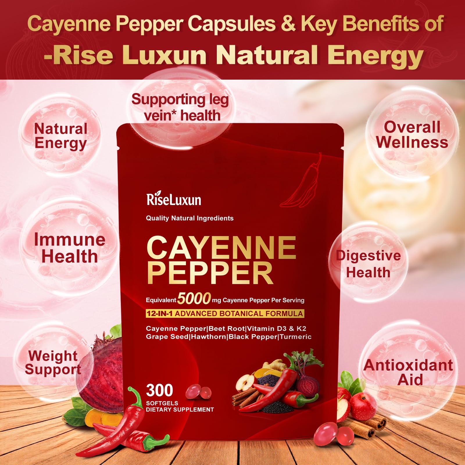 RiseLuxun: betterave et Berberine, soutien circulatoire potentiel.