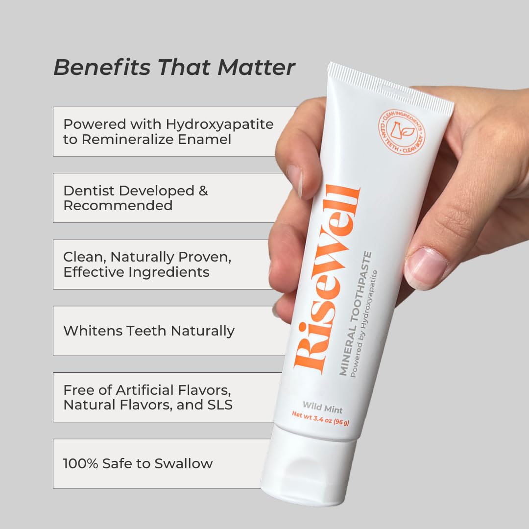 RiseWell Dentifrise minéral - texture crème, nettoyage délicat et fraîcheur durable.