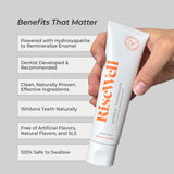 RiseWell Dentifrise minéral - texture crème, nettoyage délicat et fraîcheur durable.