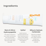 RiseWell PRO Kids fabriqué aux États‑Unis, dentifrice sûr à avaler, tube