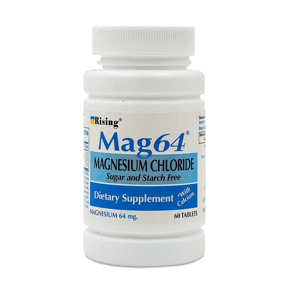 Rising Mag64 comprimés chlorure magnésium calcium: soutien potentiel du rythme cardiaque.