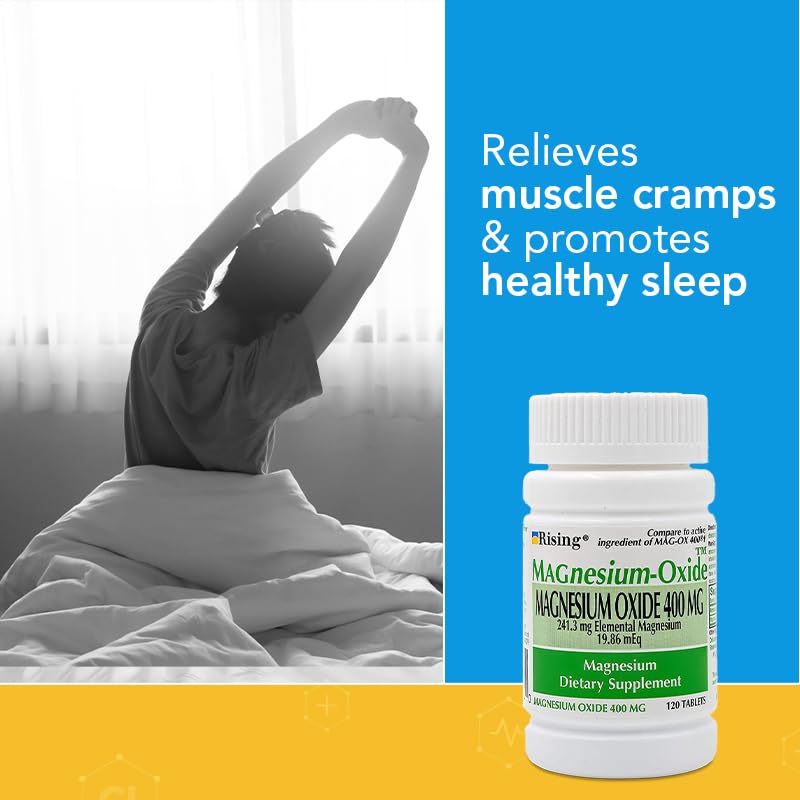 Rising Magnesium Oxide 400 mg — dose quotidienne indiquée sur le flacon