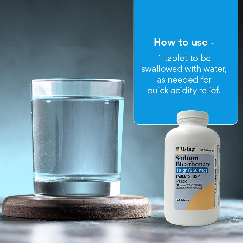 Rising bicarbonate de sodium 650 mg – usage quotidien pour le confort digestif.